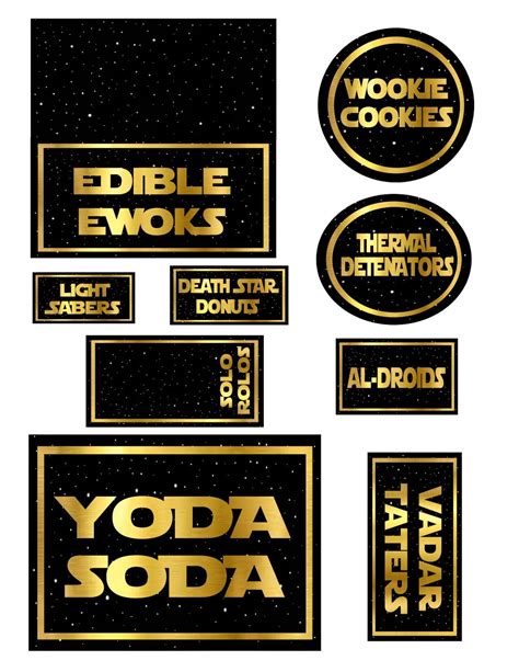 Free Printable Star Wars Labels
